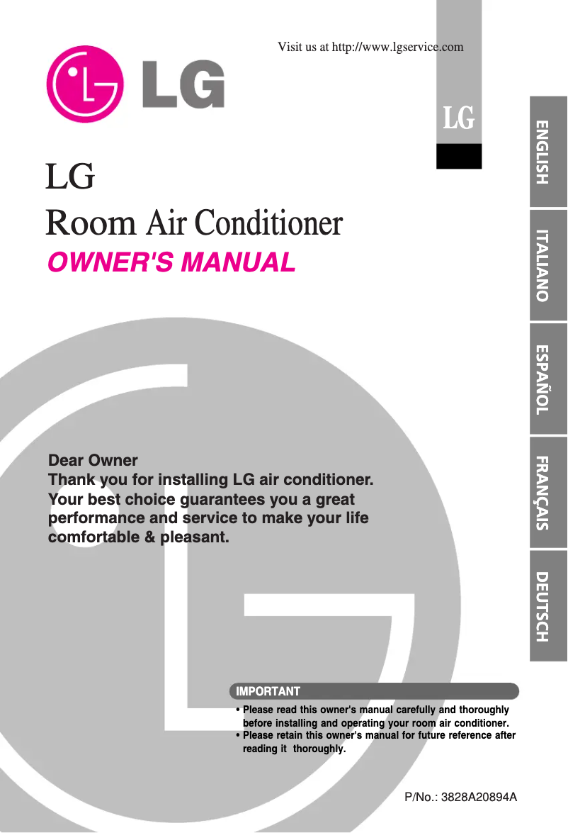 Page 1 of the manual User Manual LG ASUW126E1G0