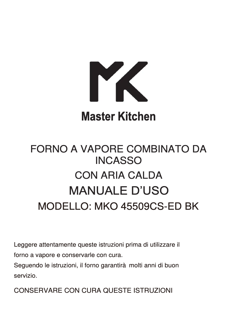 First page image of the manual for MKO 45509CS-ED BK