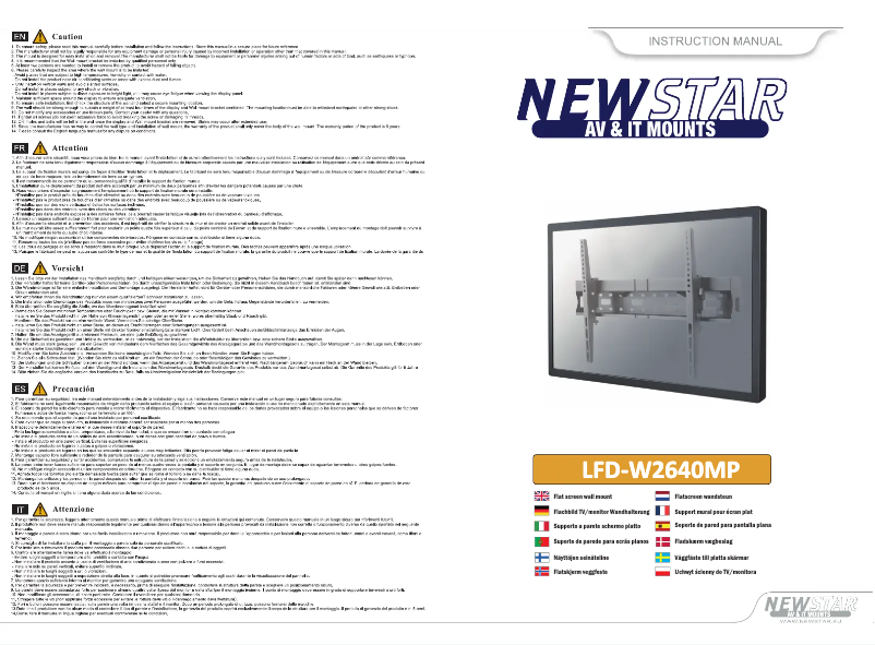 First page image of the manual for LFD-W2640MP