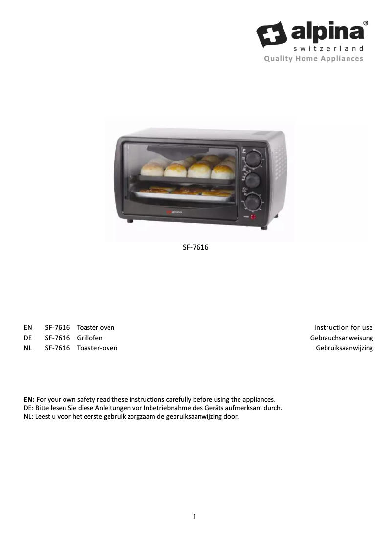 Page 1 of the manual User Manual Alpina SF-7616