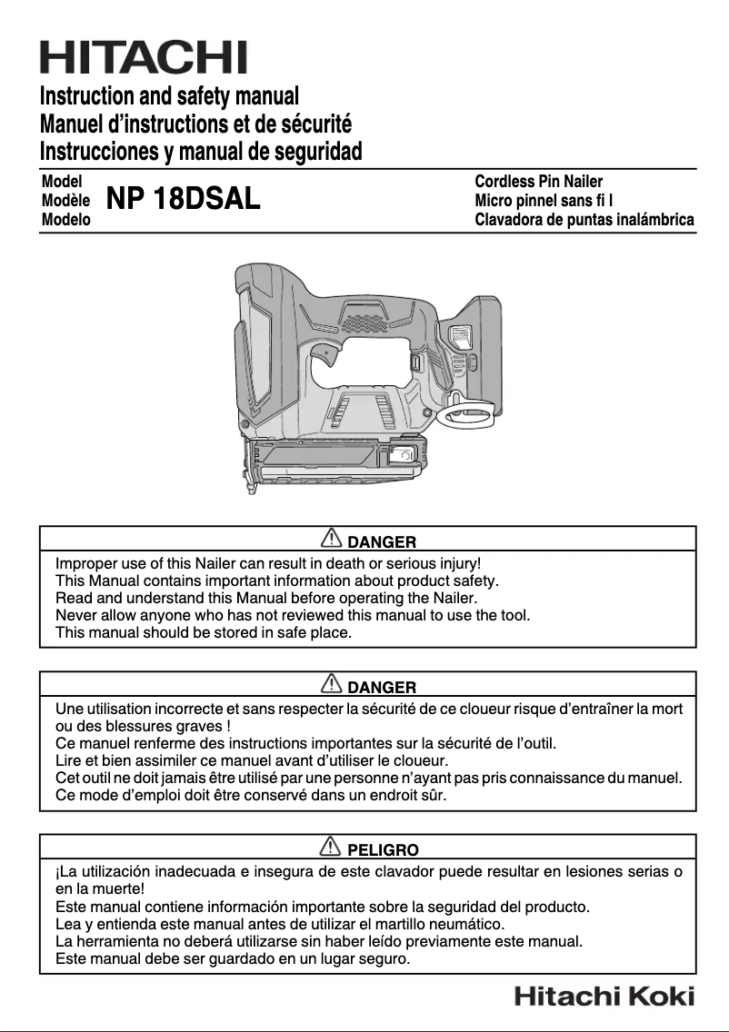 First page image of the manual for NP18DSAL