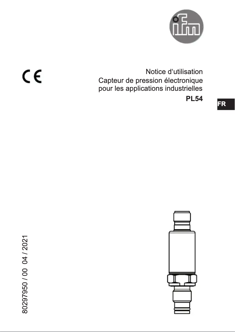 Page 1 of the manual User Manual IFM PL5412