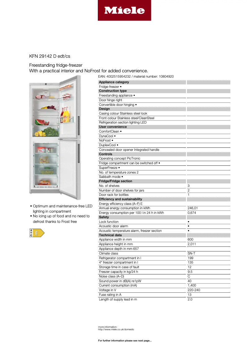 First page image of the manual for KFN 29142 D