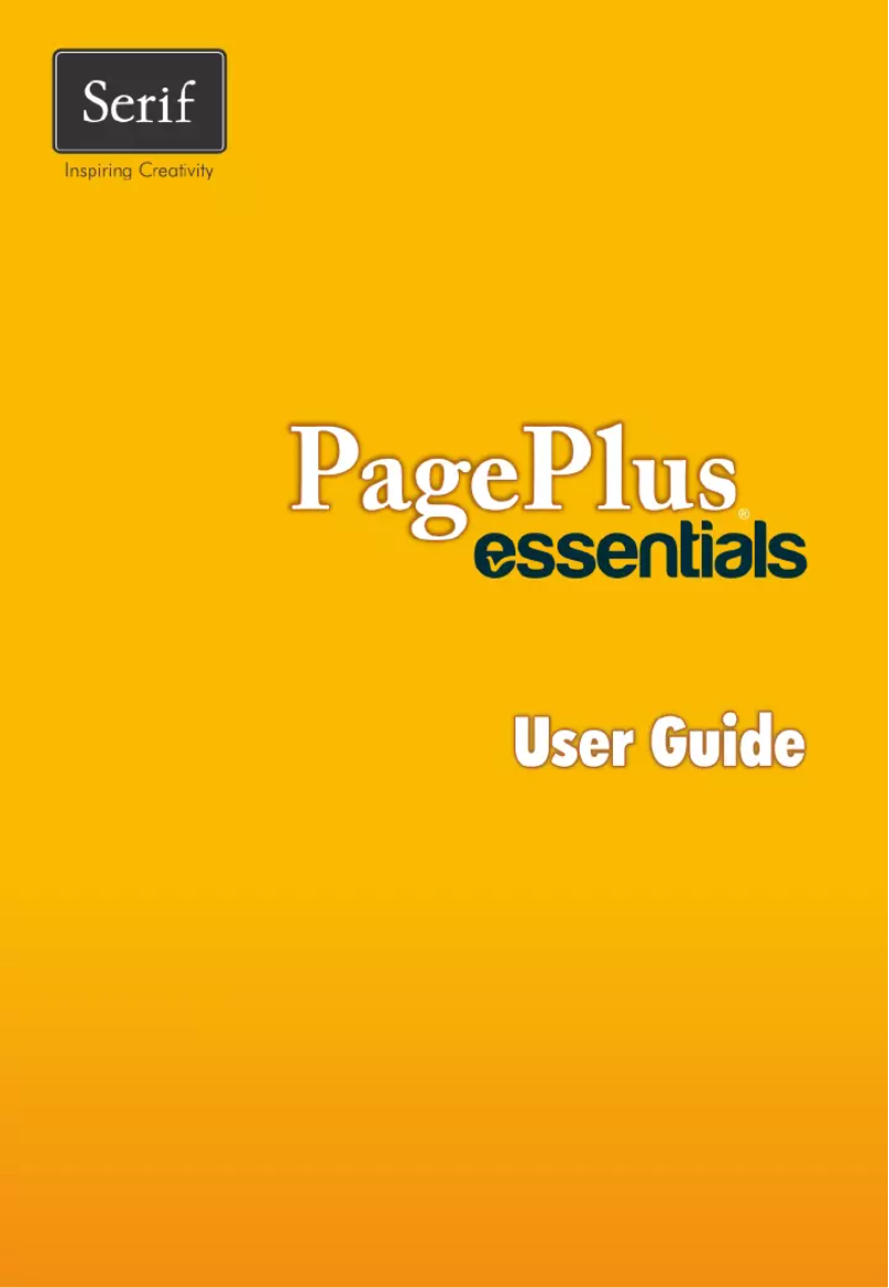 Page 1 of the manual User Manual Serif PagePlus Essentials