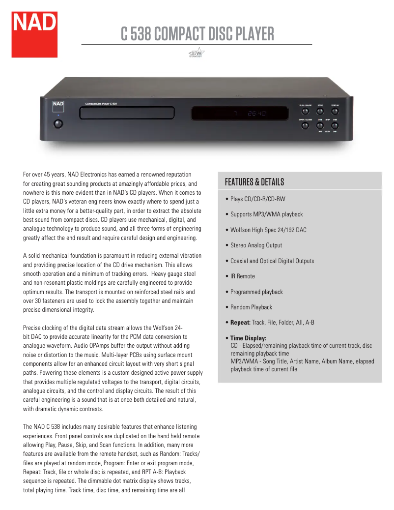 First page image of the manual for C 538