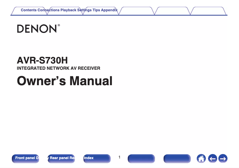 Page 1 of the manual User Manual Denon AVR-S730H