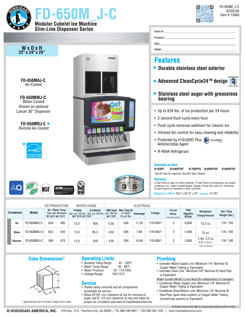 First page image of the manual for FD-650MAH-C