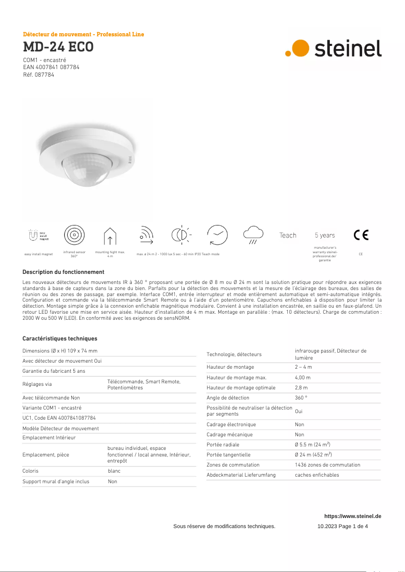 First page image of the manual for MD-24 ECO COM1