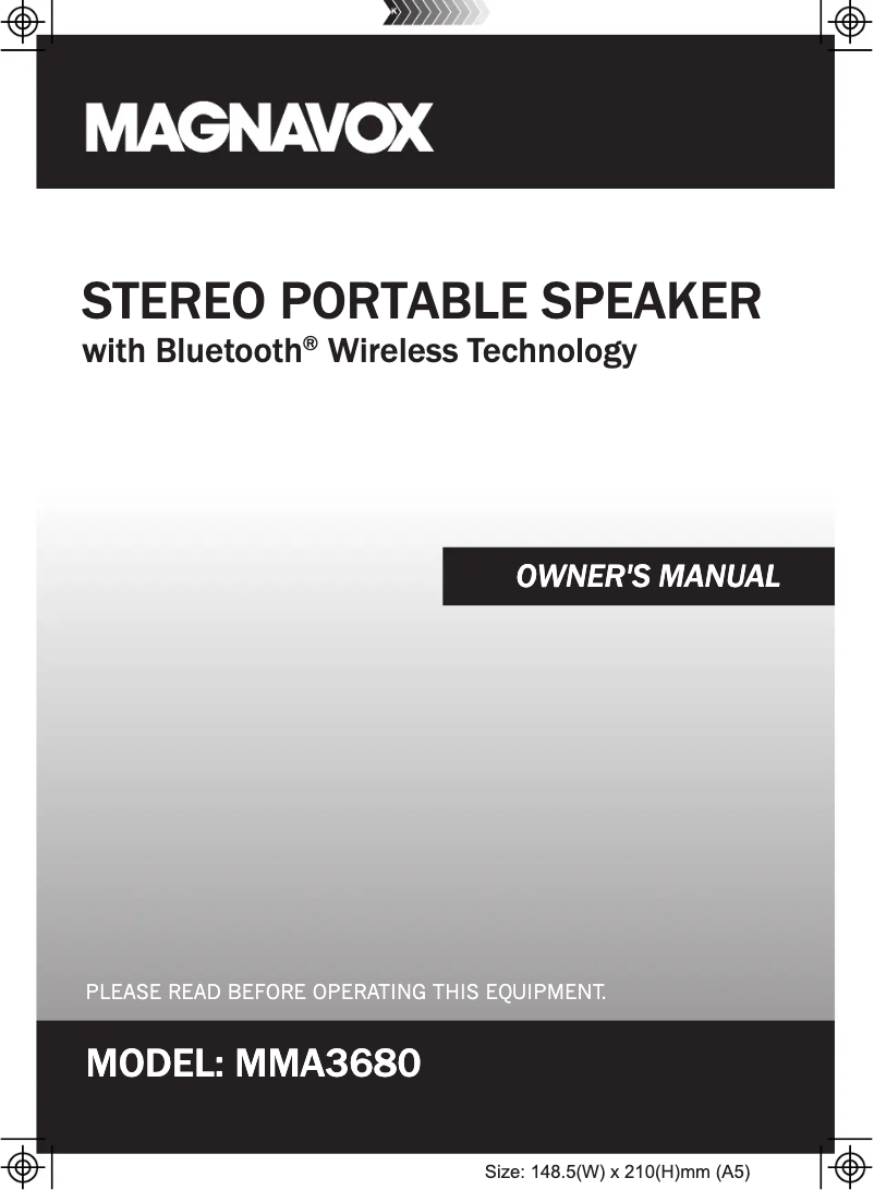 Page 1 of the manual User Manual Magnavox MMA3680