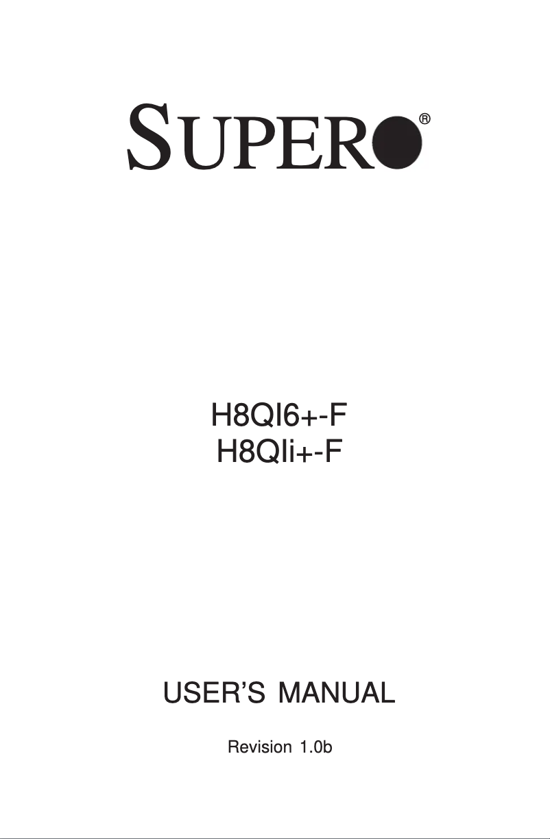 Page 1 of the manual User Manual Supermicro H8QIi+-F