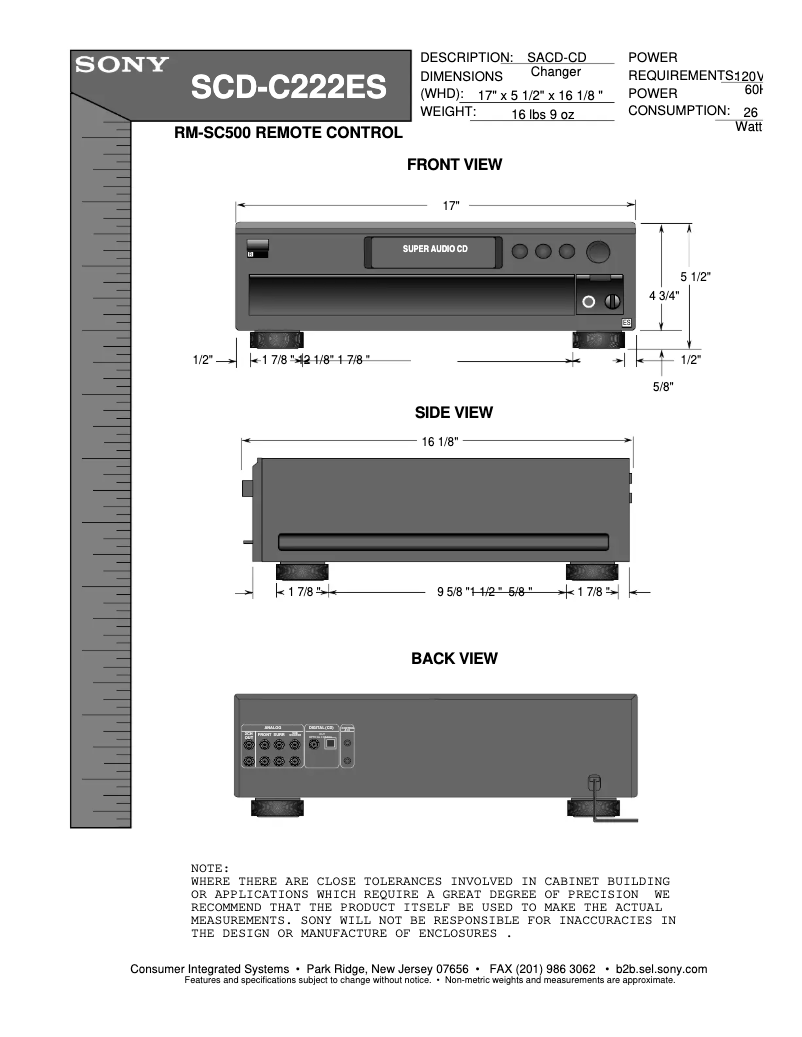 First page image of the manual for SCD-C222ES