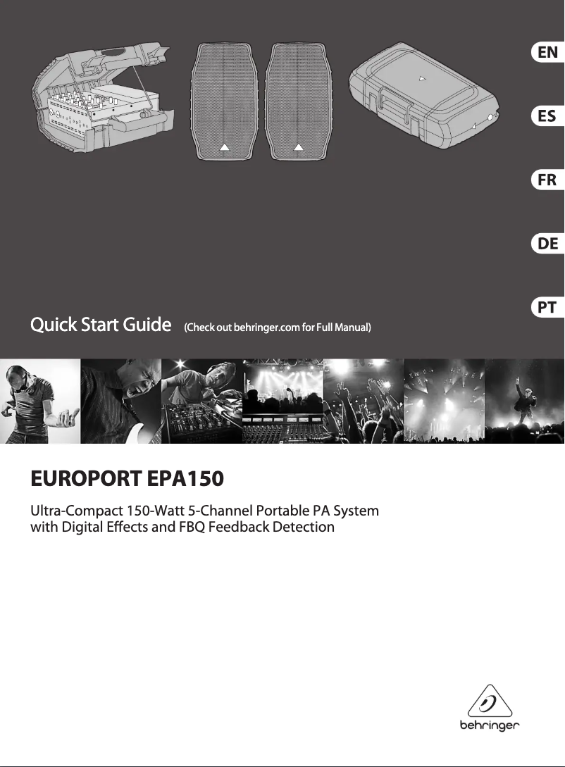 Page 1 of the manual Quick Start Guide Behringer Europort EPA150