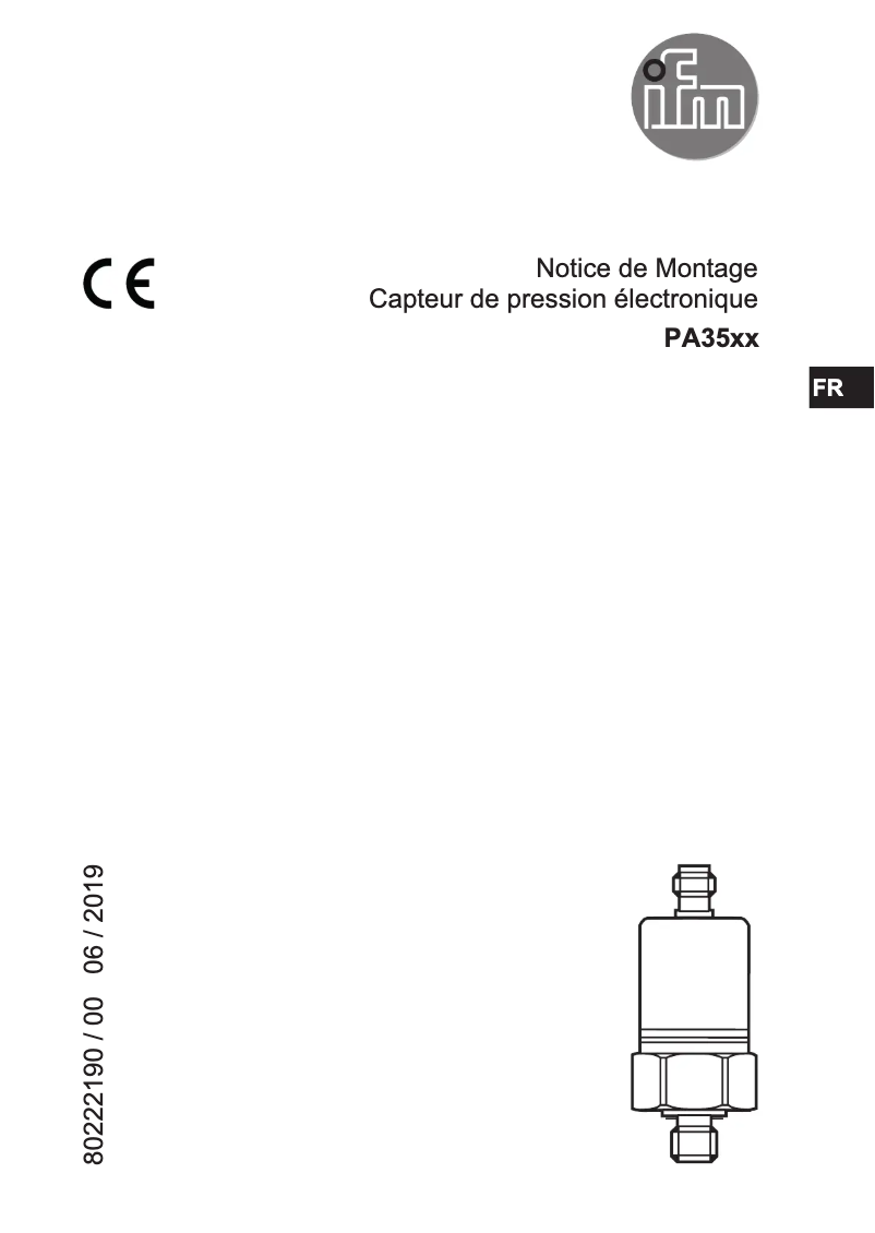 Page 1 of the manual User Manual IFM PA3509