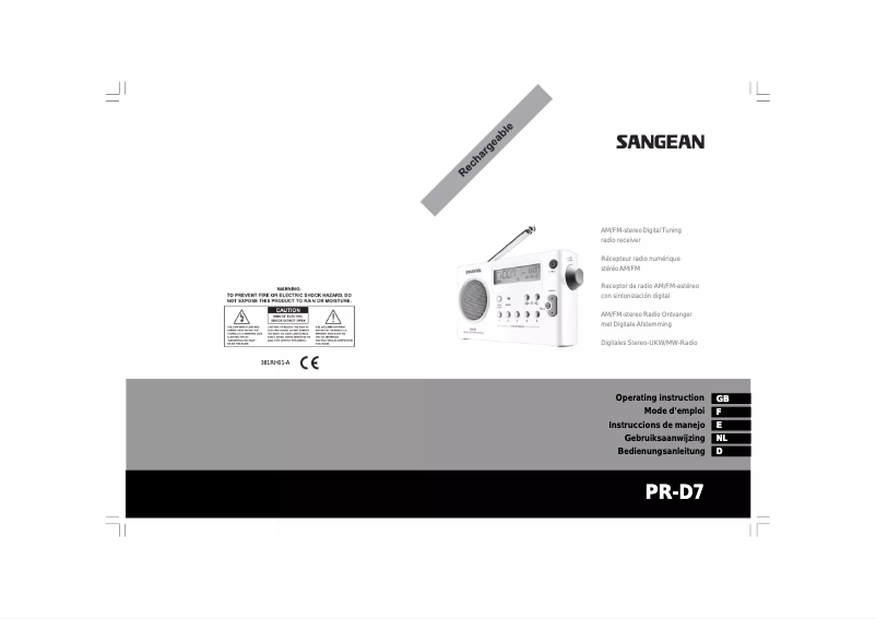 Page 1 of the manual User Manual Sangean PRD7