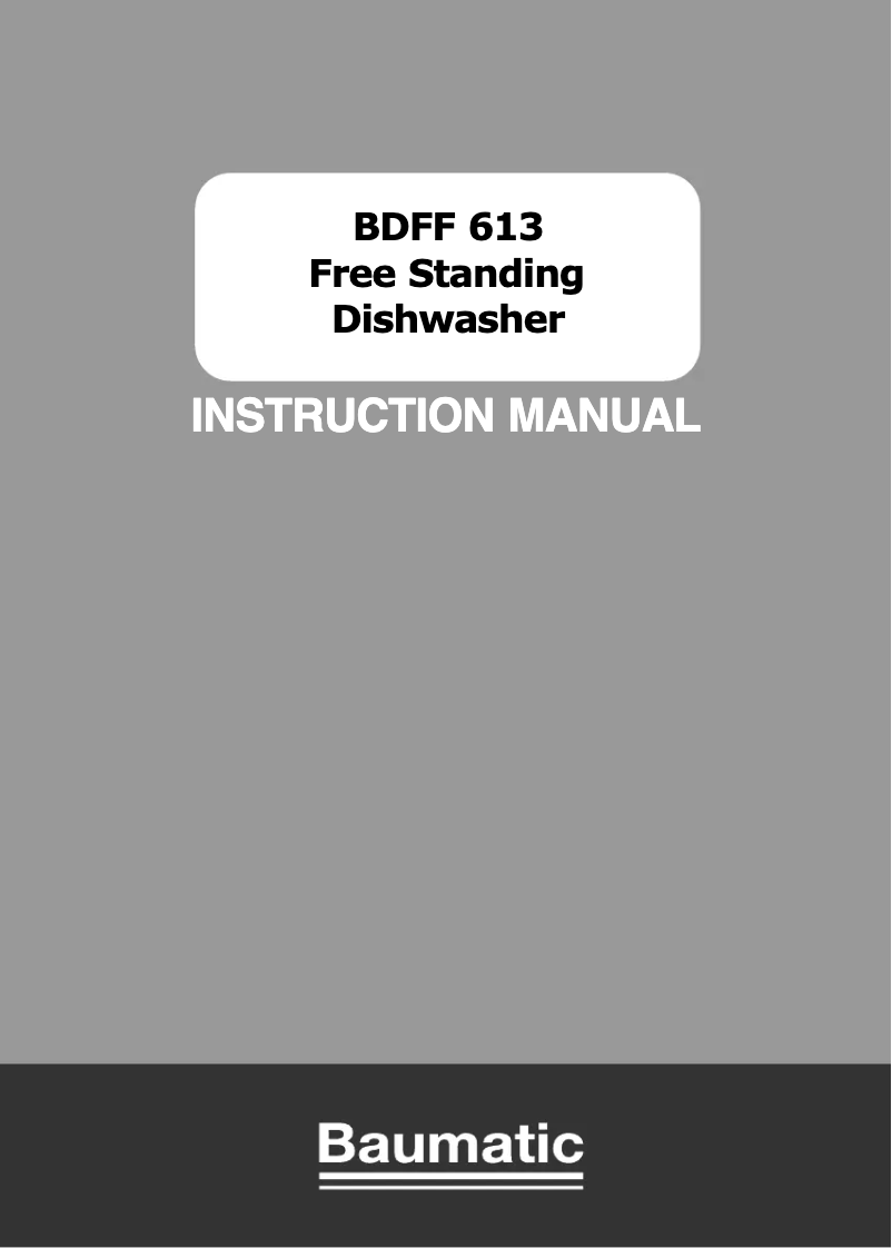 Page 1 of the manual User Manual Baumatic BDFF613