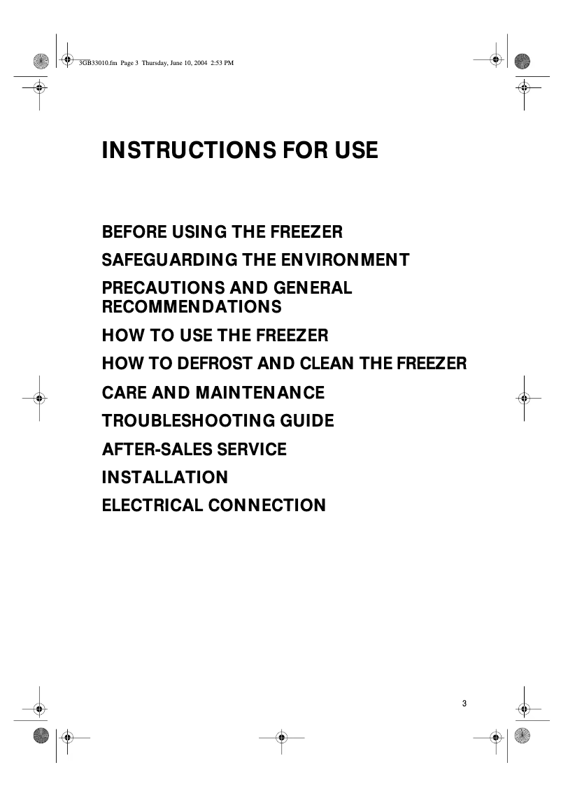 Page 1 of the manual User Manual Whirlpool AFG 7060/IX