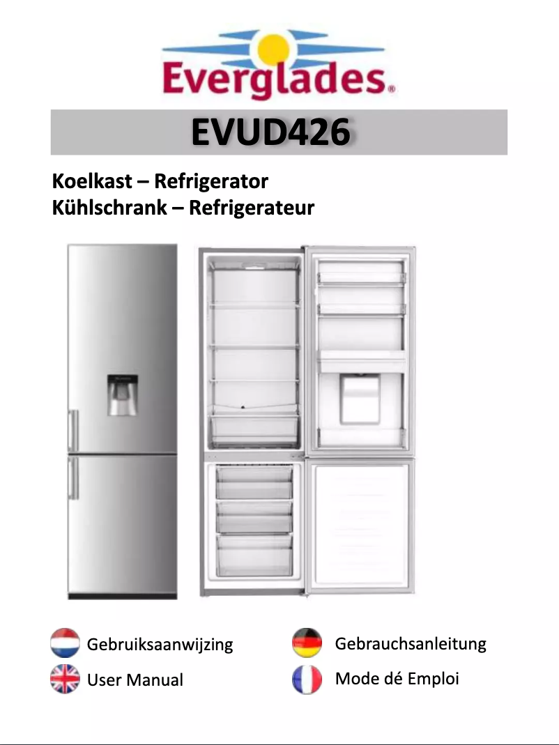 First page image of the manual for EVUD426