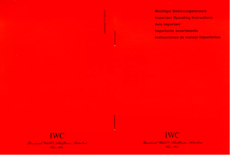 Page 1 of the manual User Manual IWC Novecento 3546