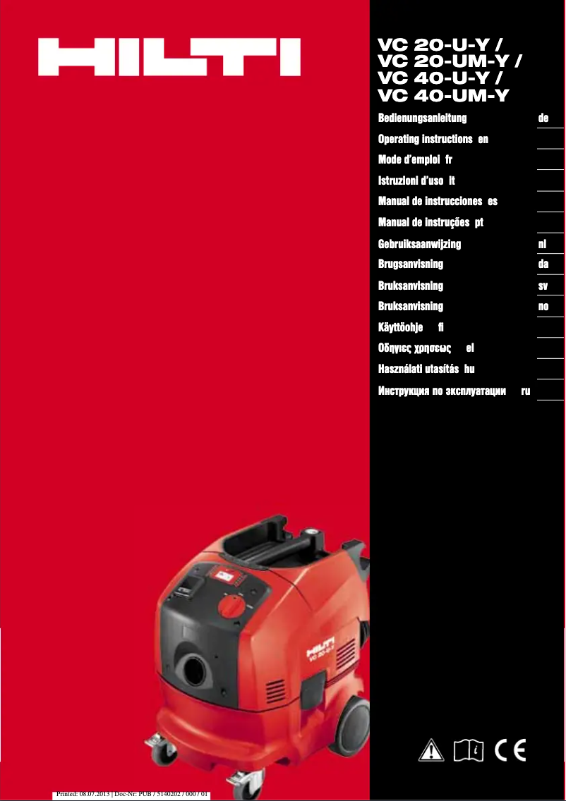 First page image of the manual for VC 40-U(M)-Y