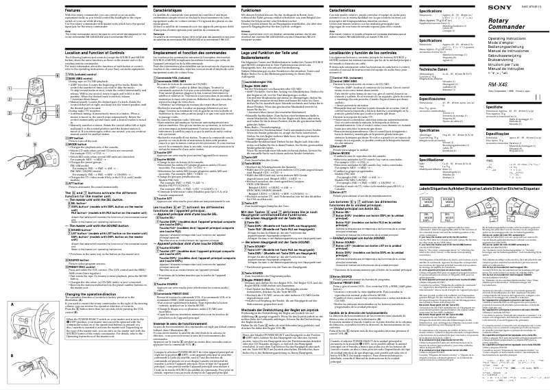 Page 1 of the manual User Manual Sony MDX-C7900