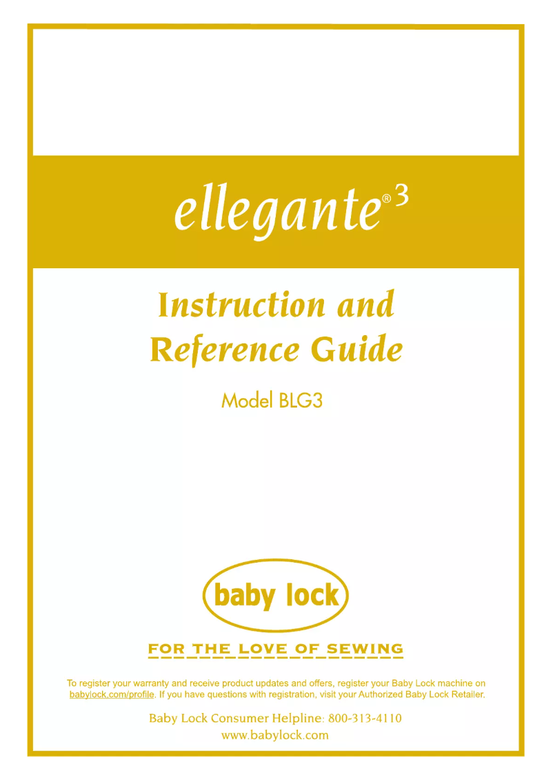 First page image of the manual for BLG3 Ellegante 3