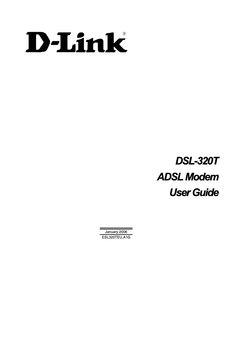 First page image of the manual for DSL-320T