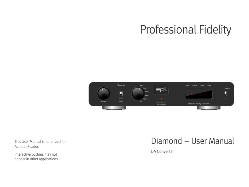 First page image of the manual for Diamond