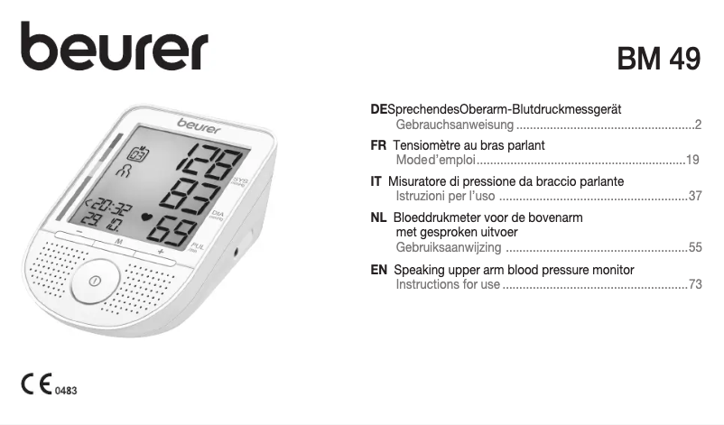 Page 1 of the manual User Manual Beurer BM 49