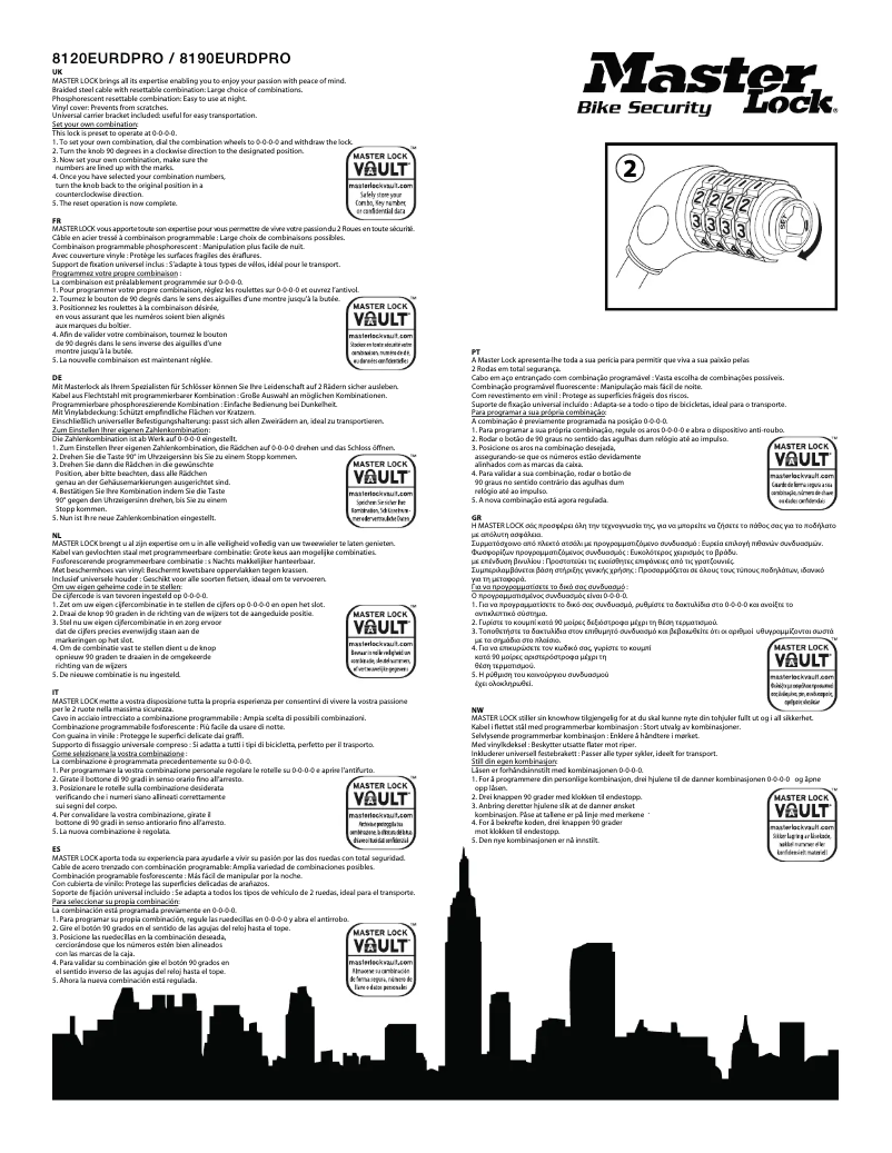 Page 1 of the manual User Manual Master Lock 8120