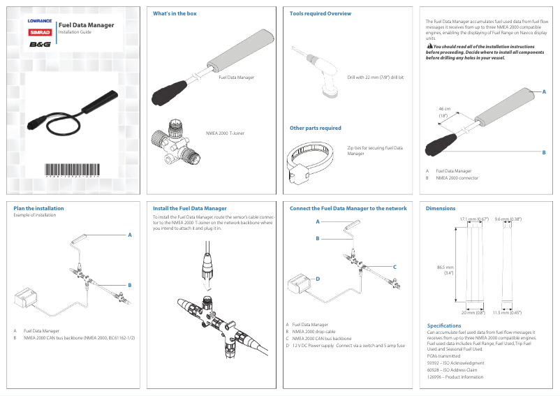First page image of the manual for Fuel Data Manager
