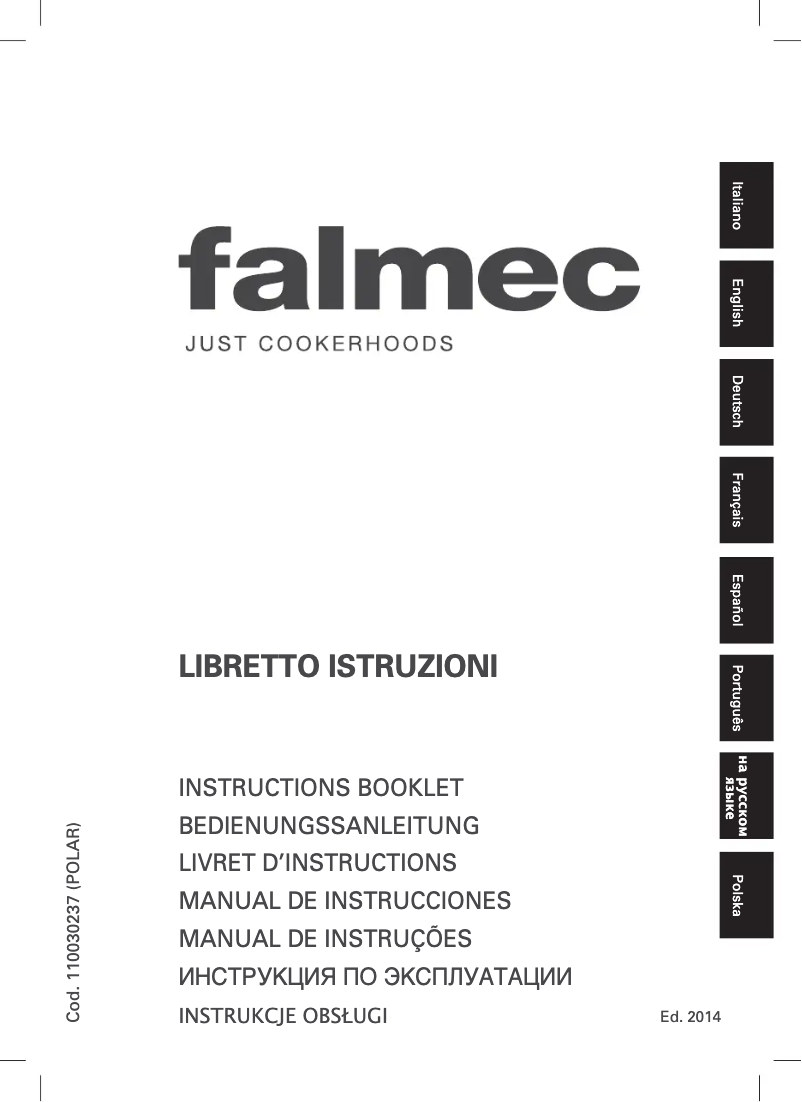 Page 1 of the manual User Manual Falmec Polar