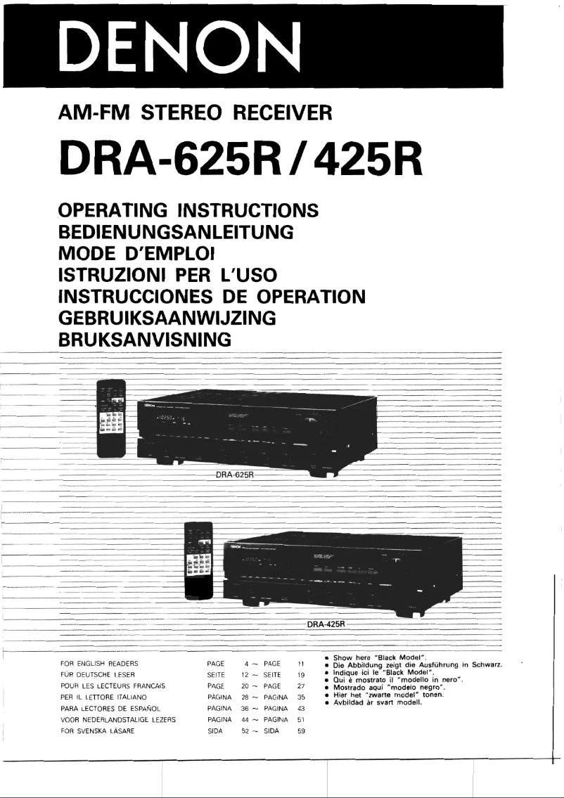 First page image of the manual for DRA-425R
