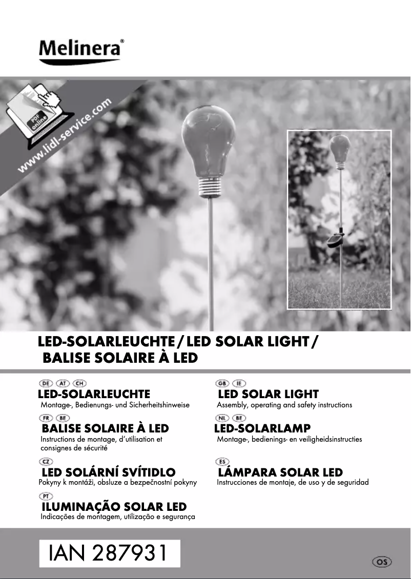 First page image of the manual for IAN 287931