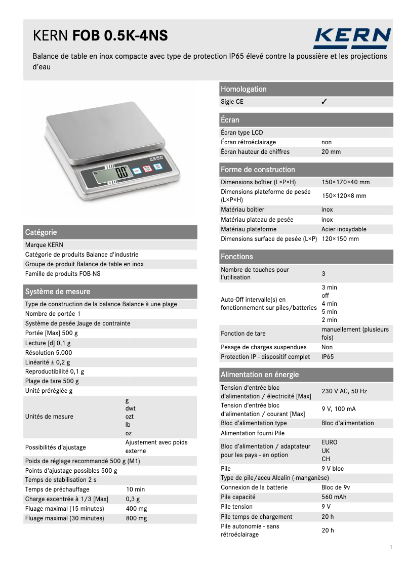 First page image of the manual for FOB 0.5K-4NS