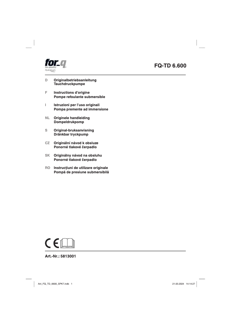 Page 1 of the manual User Manual For_Q FQ-TD 6.600