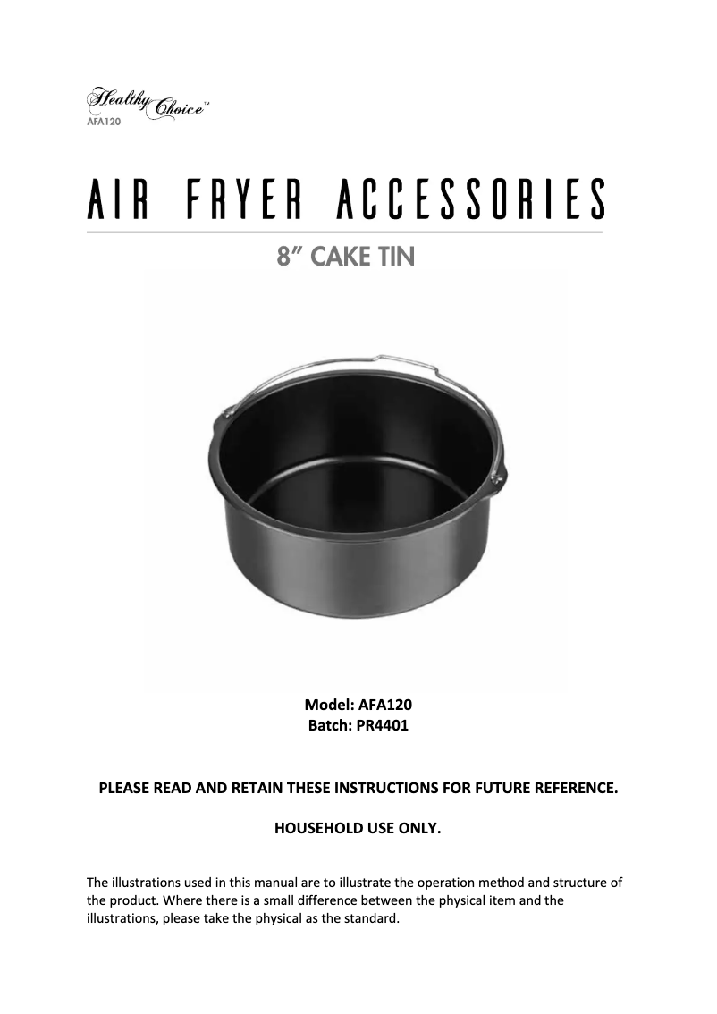 Page 1 of the manual User Manual Healthy Choice AFA120