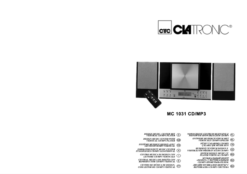 Page 1 of the manual User Manual Clatronic MC 1031