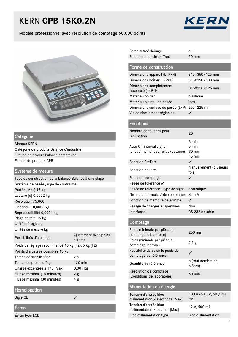 First page image of the manual for CPB 15K0.2N