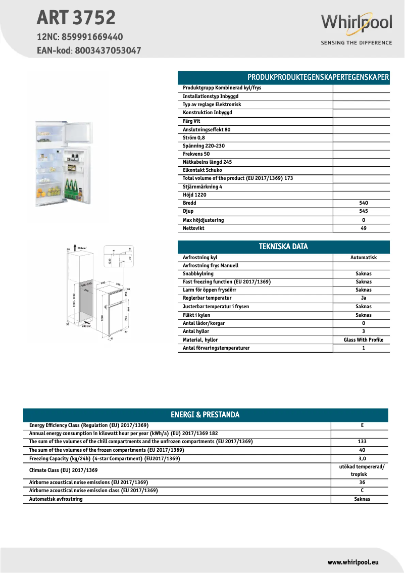 First page image of the manual for ART 3752