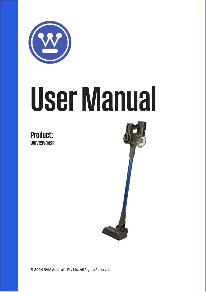 First page image of the manual for WHVCSV04SB