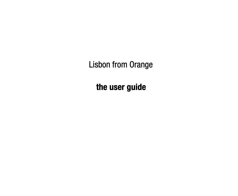 First page image of the manual for Lisbon