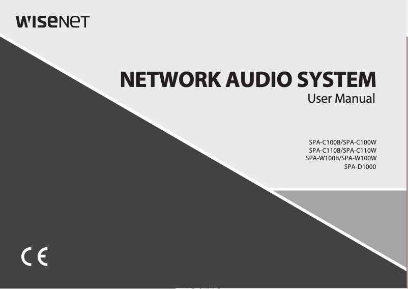 First page image of the manual for SPA-W100B