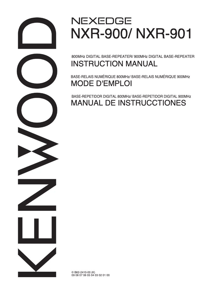 Page 1 of the manual User Manual Kenwood NXR-901