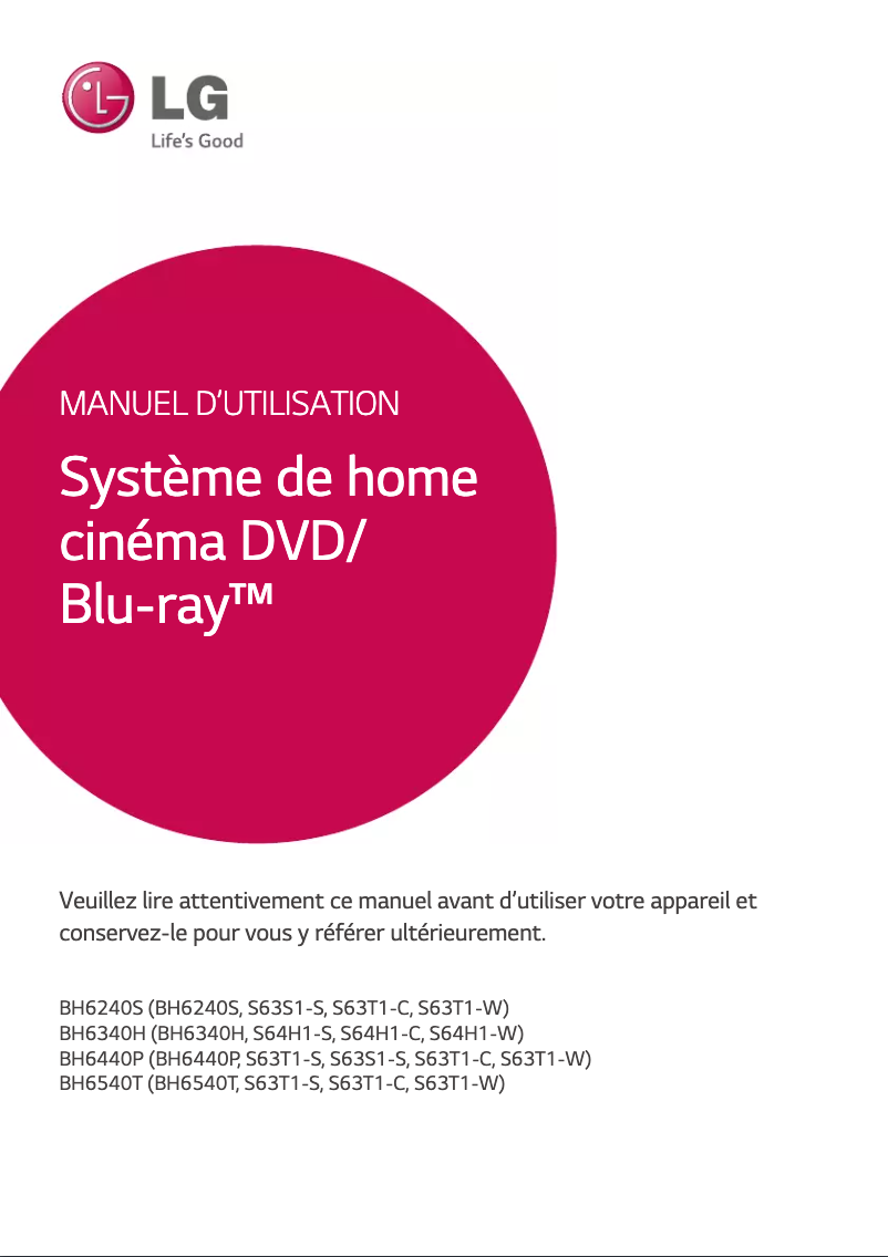 First page image of the manual for BH6240S