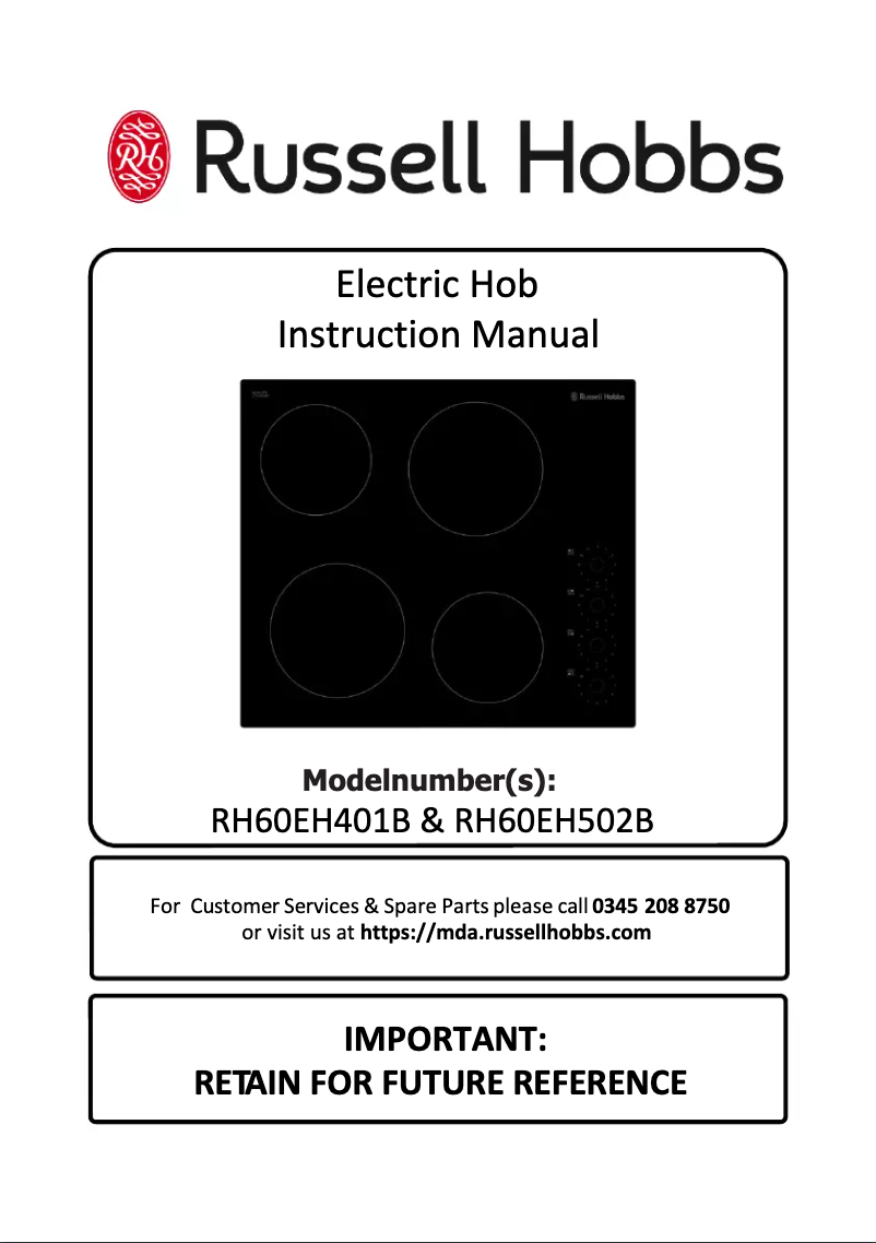 Page 1 of the manual User Manual Russell Hobbs RH60EH401B