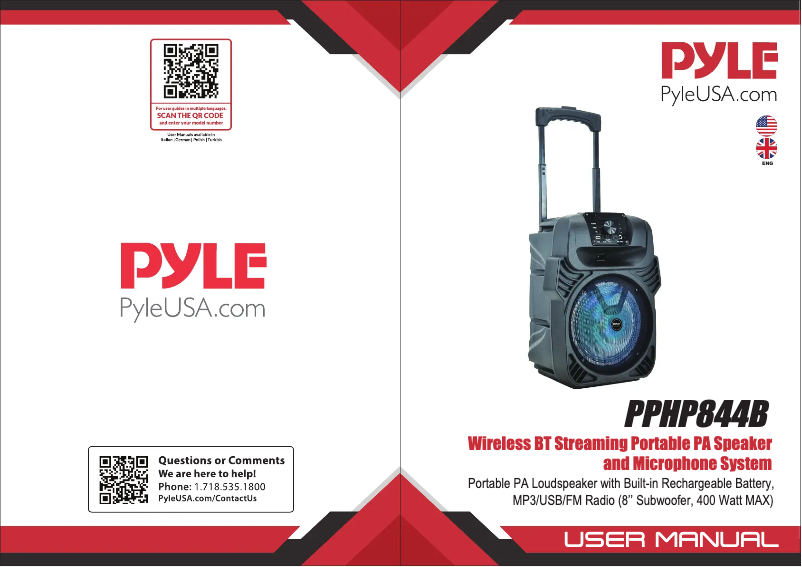 First page image of the manual for PPHP844B