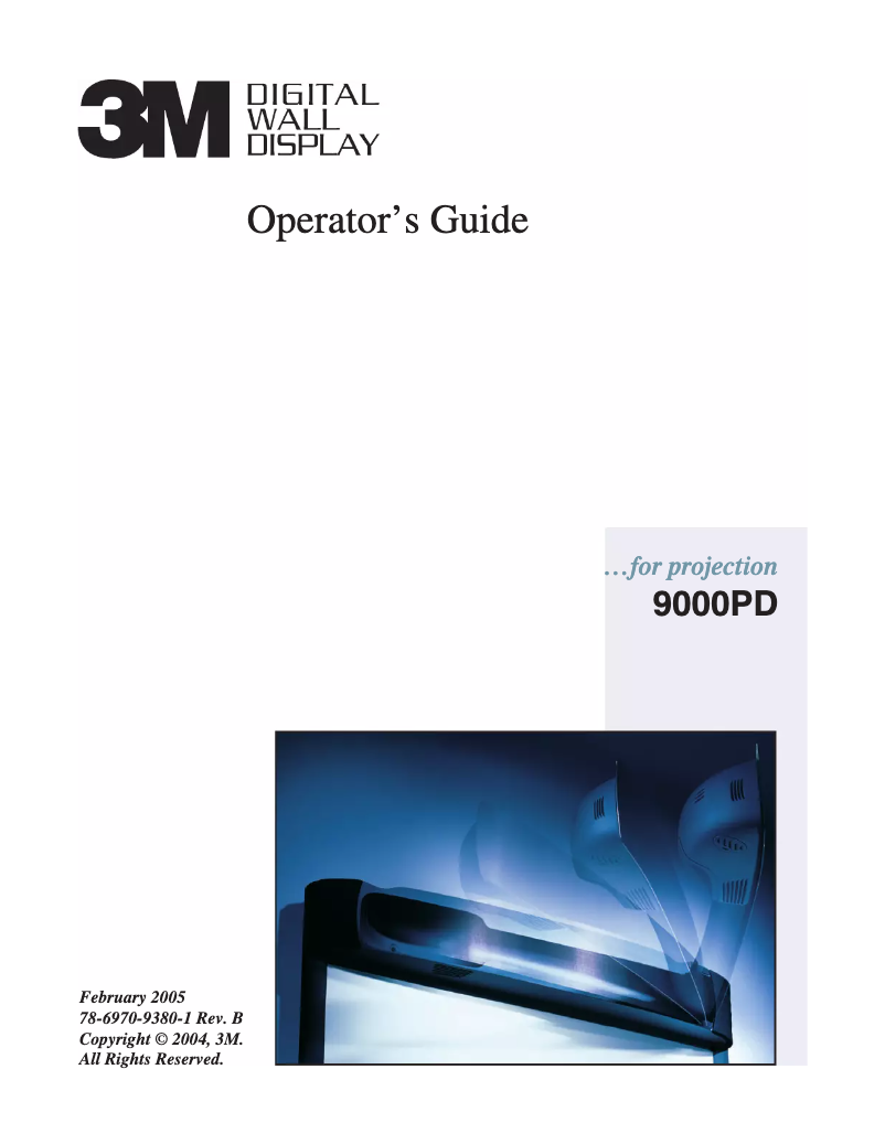 First page image of the manual for 9000PD