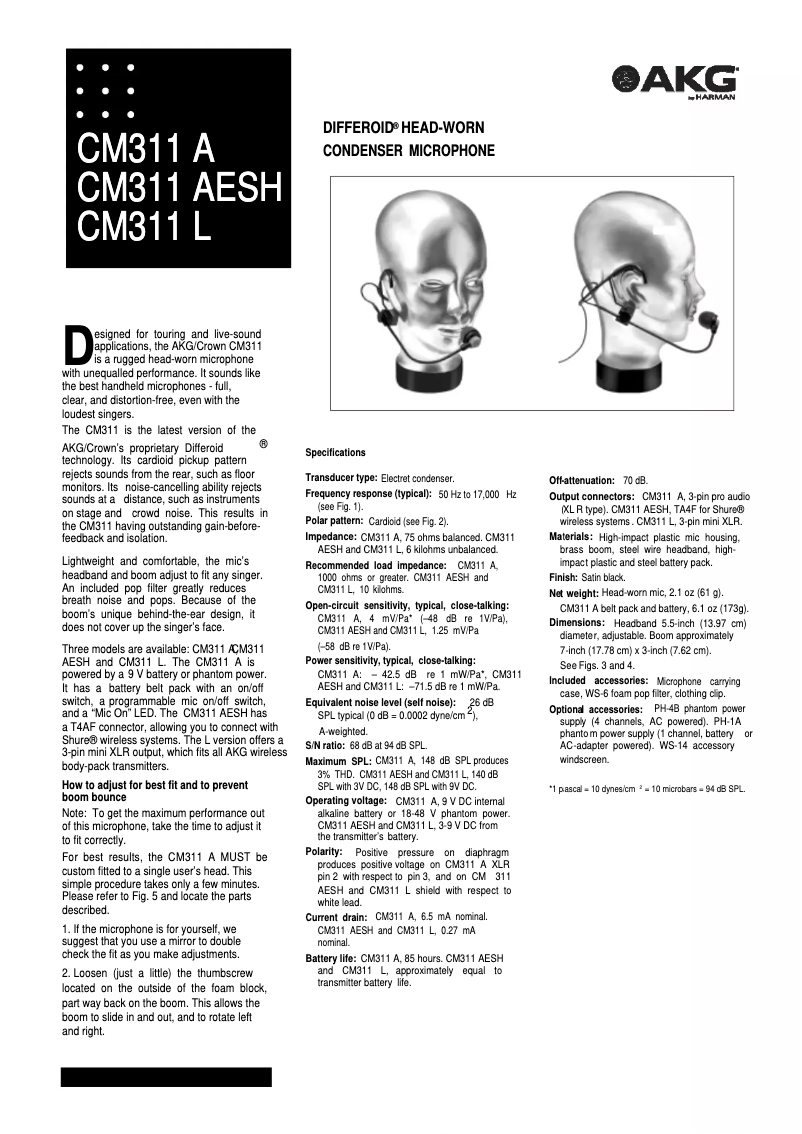 First page image of the manual for CM311 L