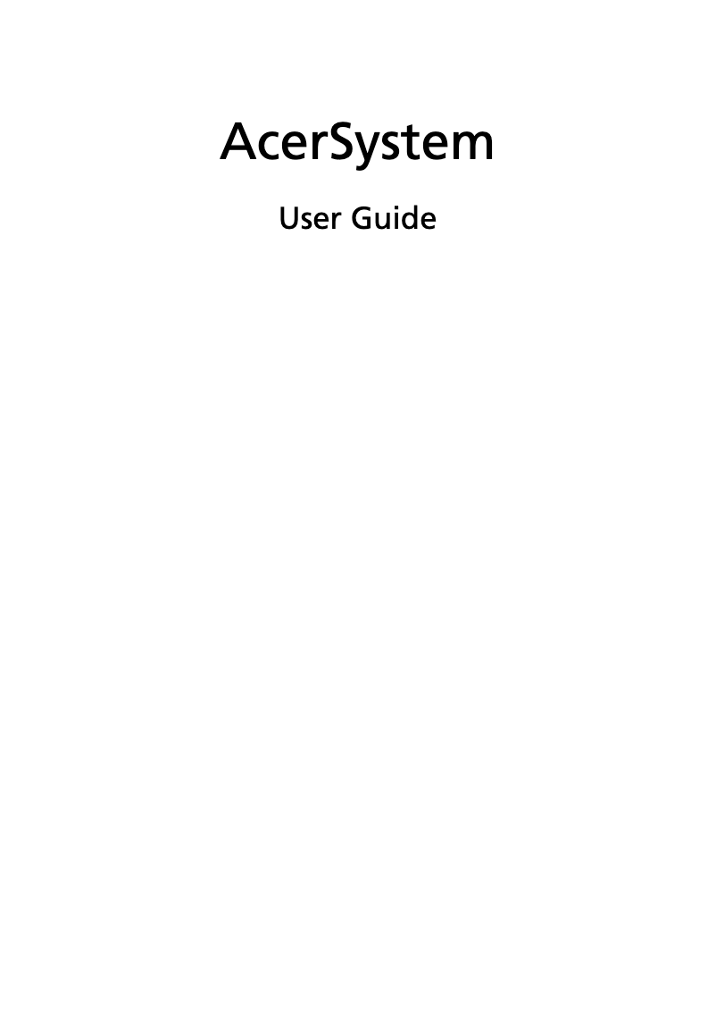 Page 1 of the manual User Manual Acer Aspire Z5101