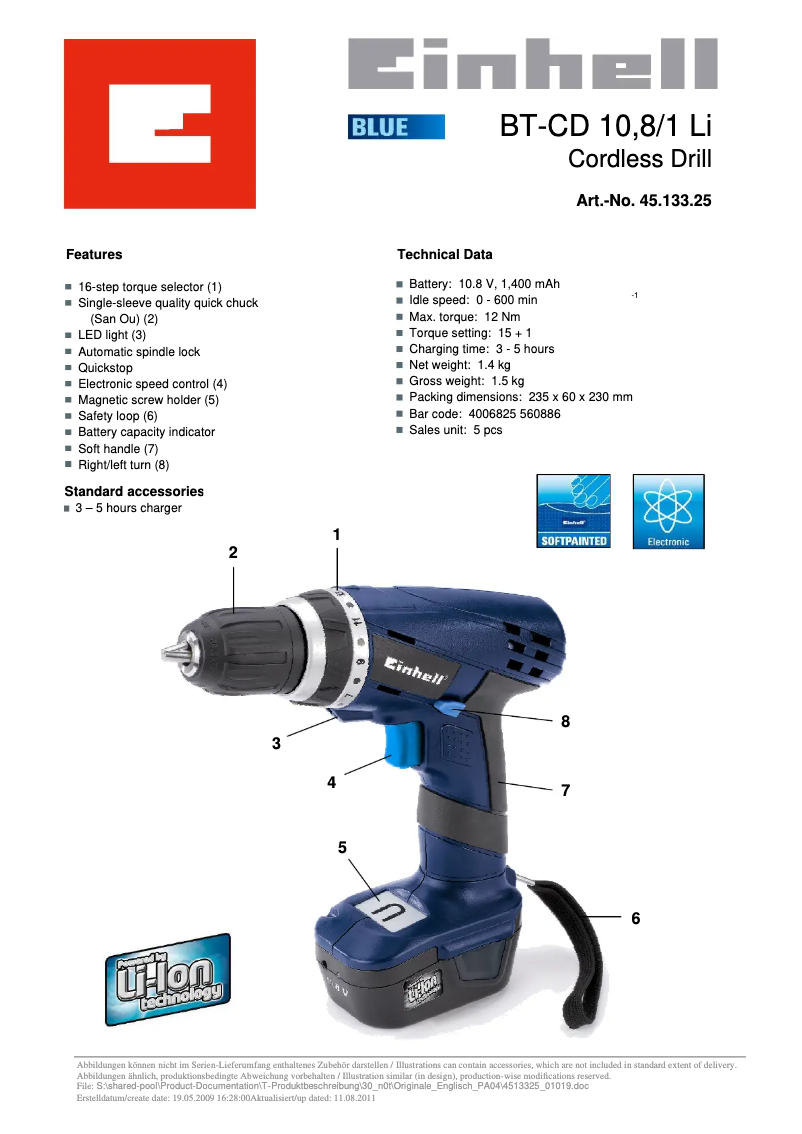 First page image of the manual for BT-CD 10,8/1 Li